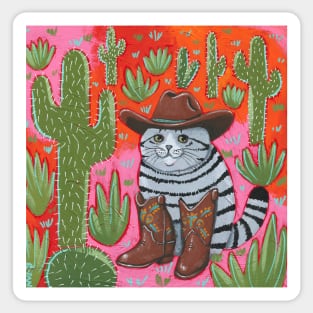 Chonky Cowboi Cat Sticker